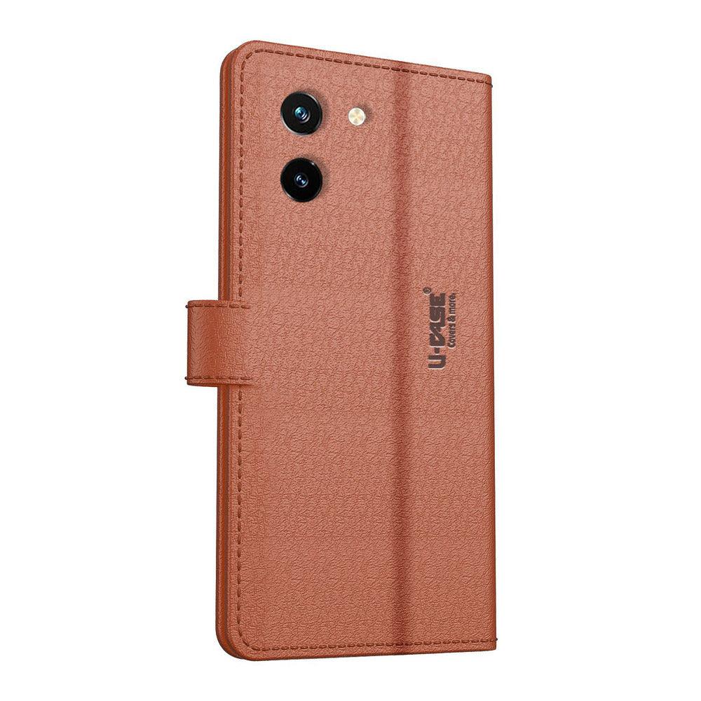 Vivo T3x 5G U-CASE Magnetic Flip Cover Vegan Foldable Stand & Pocket Magnetic Closure - Aibex
